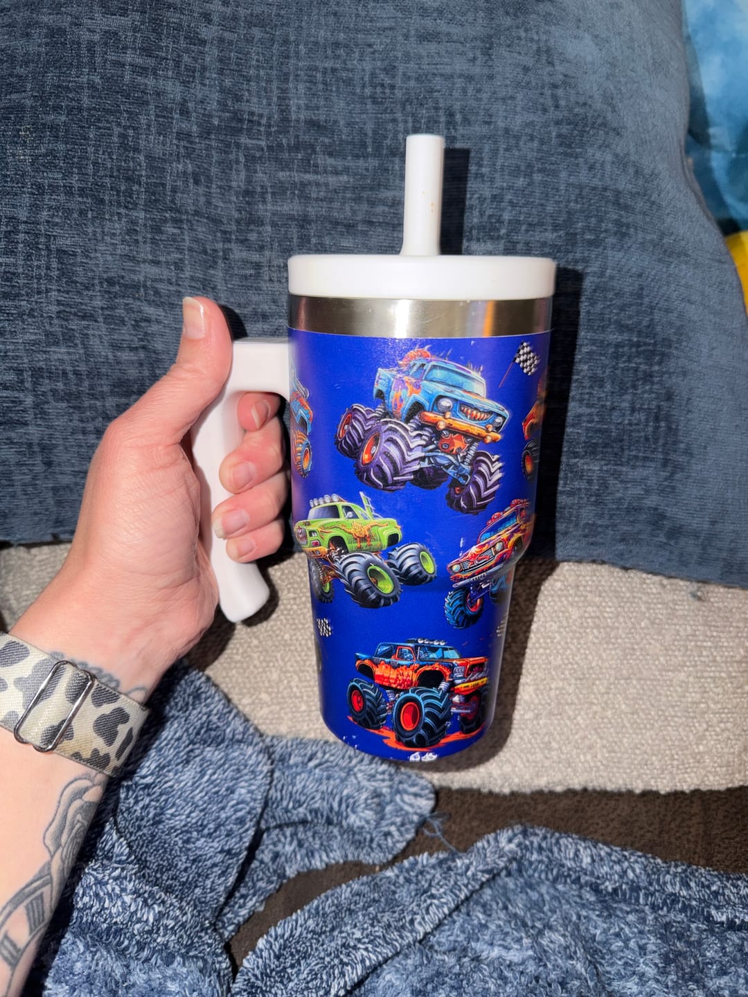 Customer photo review of Monster Truck Spill Proof Kids CREWCUP 20oz