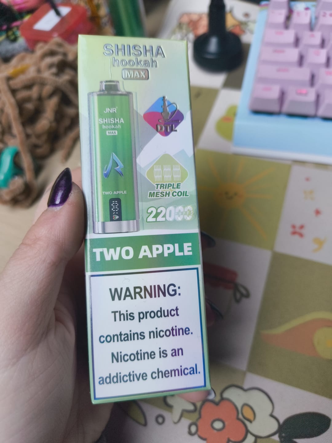 Customer photo review of JNR – Shisha Hookah Max 22K – Disposable Vape – 2% Nicotine