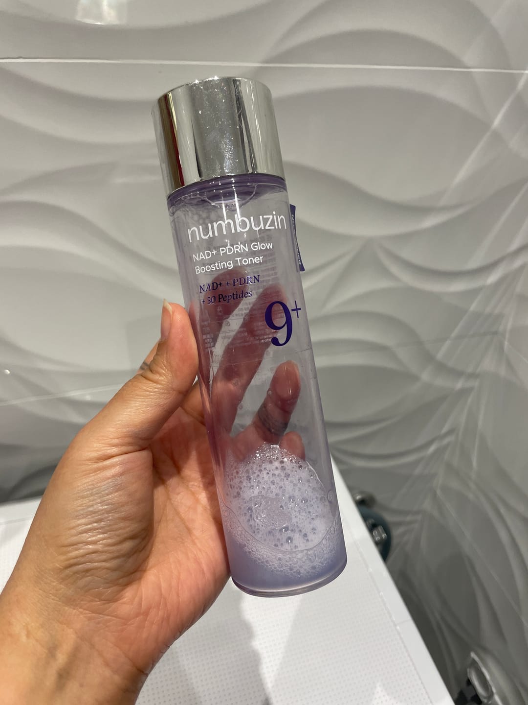Customer photo review of Atjaunojošs peptīdu toniks Numbuzin No.9 NAD+ PDRN Glow Boosting Toner