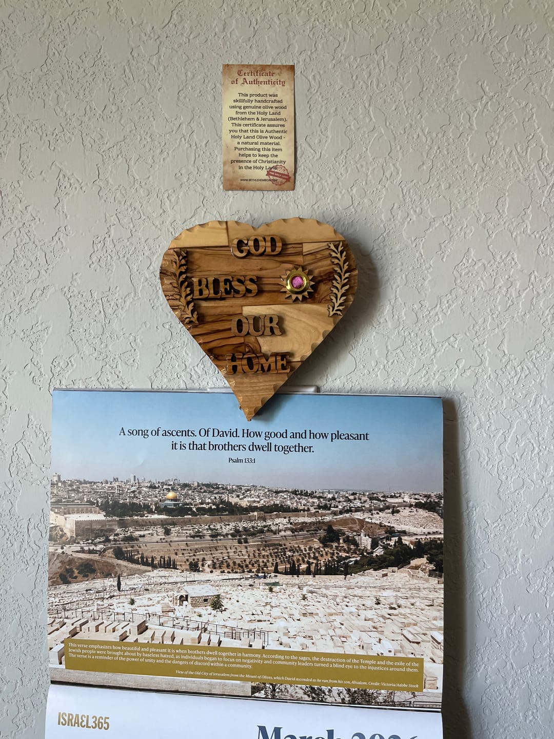 Customer photo review of Lord's Prayer and Last Supper Wall Hanging – Crafted in the Holy Land