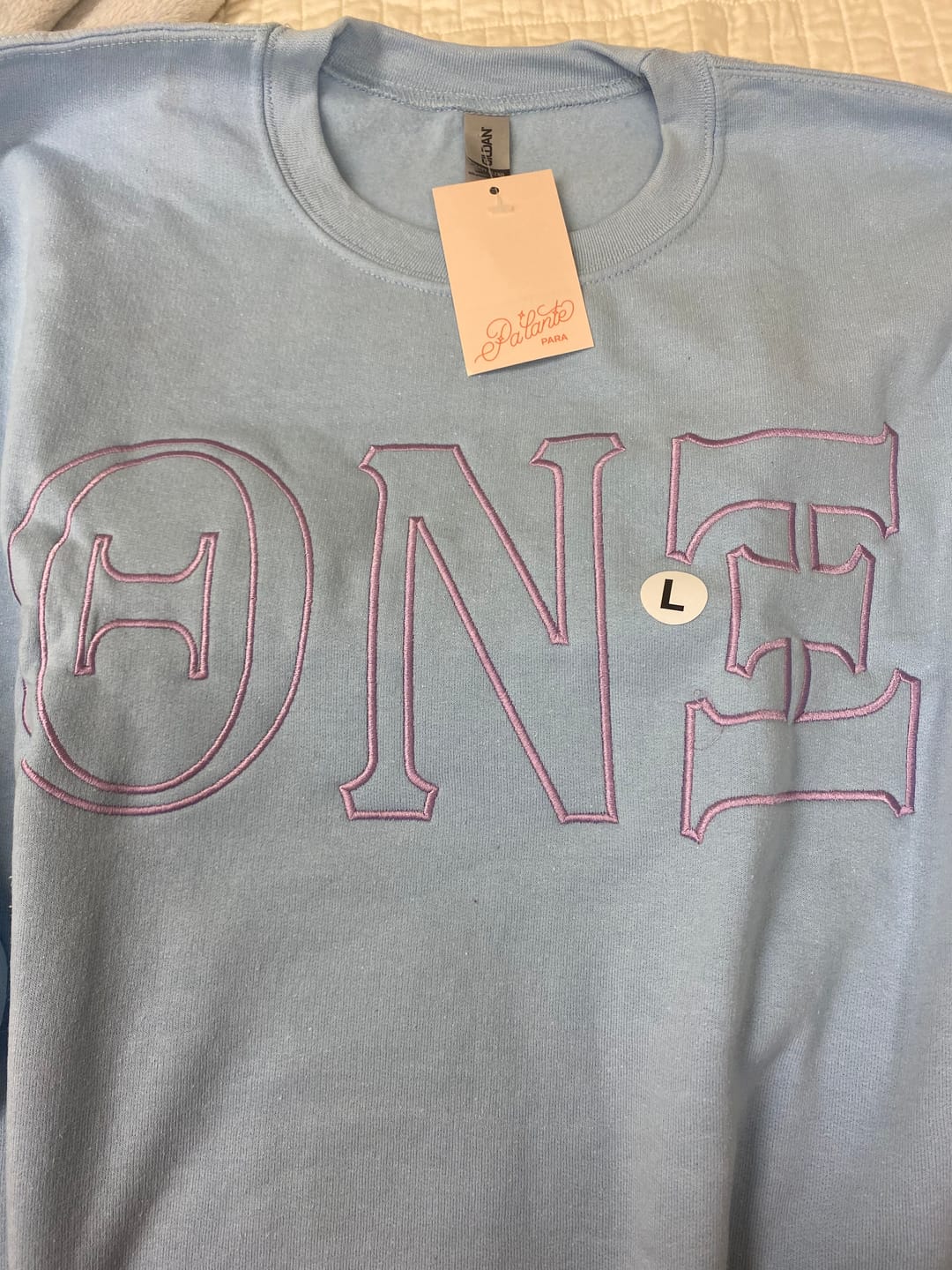 Customer photo review of TNX Minimalist Stitched Letter Crew