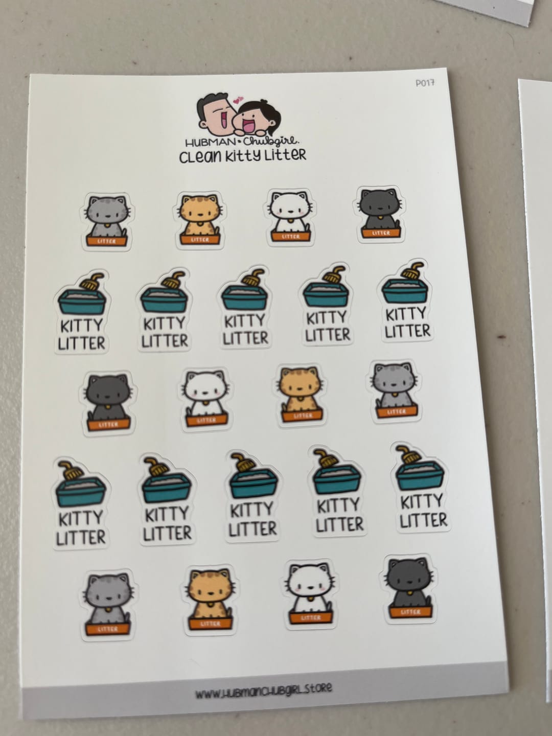 Customer photo review of Clean Kitty Litter Planner Stickers