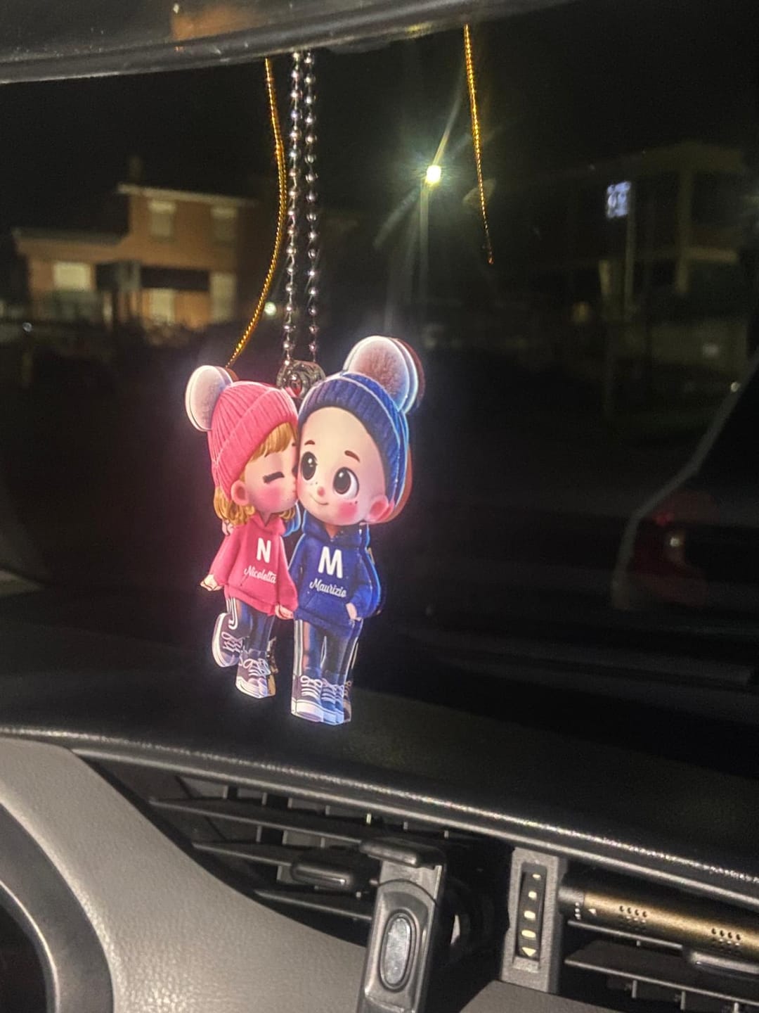 Customer photo review of Cute Cartoon Couple Walking Personalized Ornament