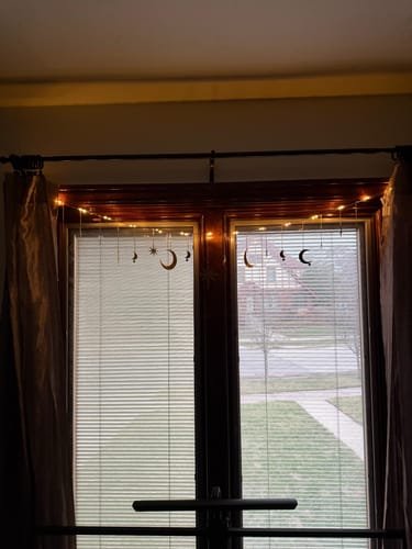 Customer photo review of Celestial Moon and Star Garland with String Lighting