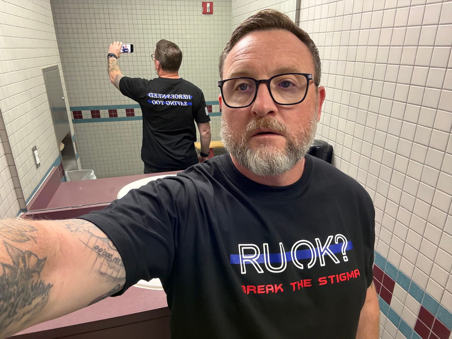 Customer photo review of Stigma-Breaking Unisex Tee- Blue Line