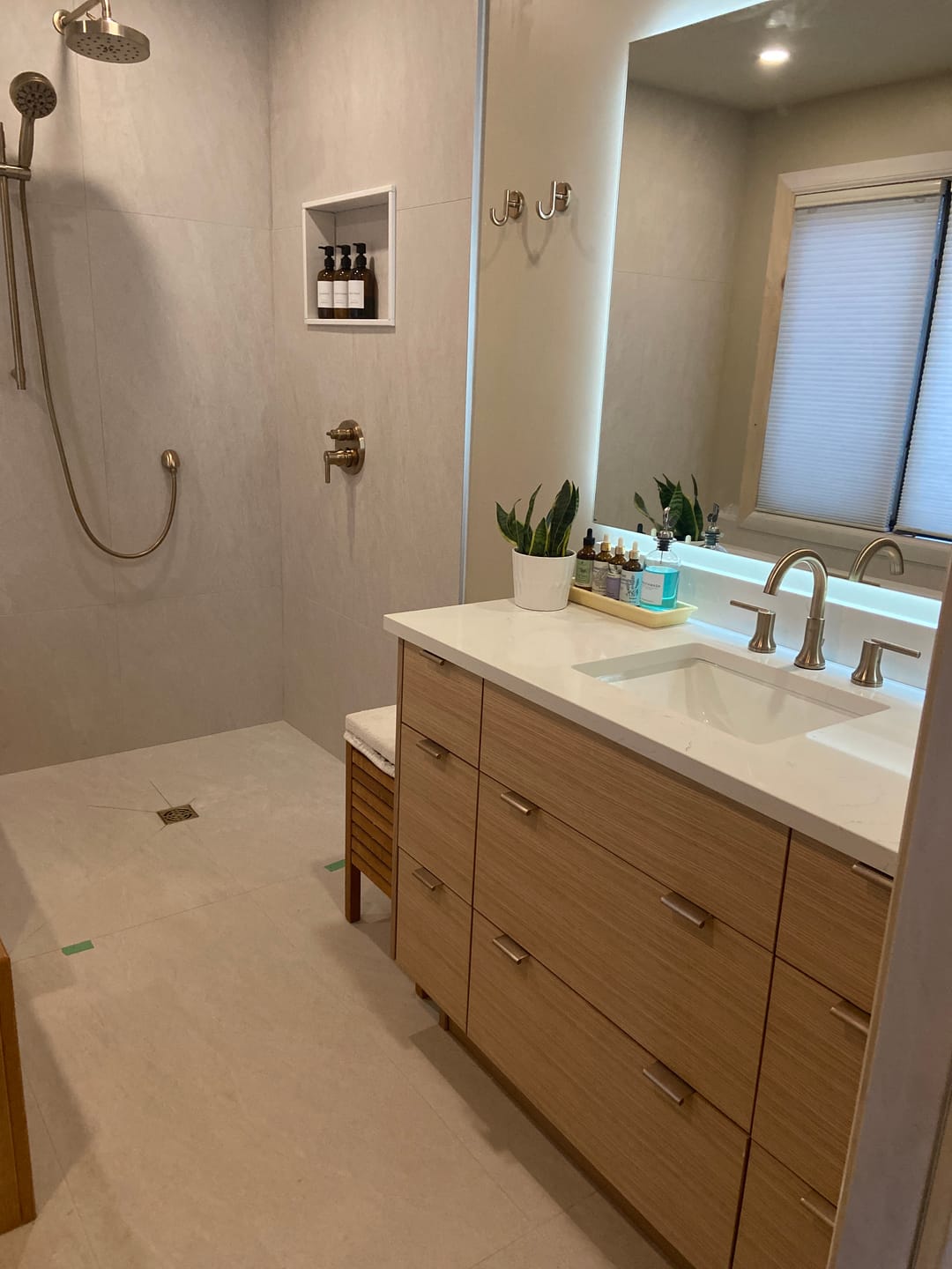 Customer photo review of Ashbury 48" Natural White Oak Bathroom Vanity - All Drawers