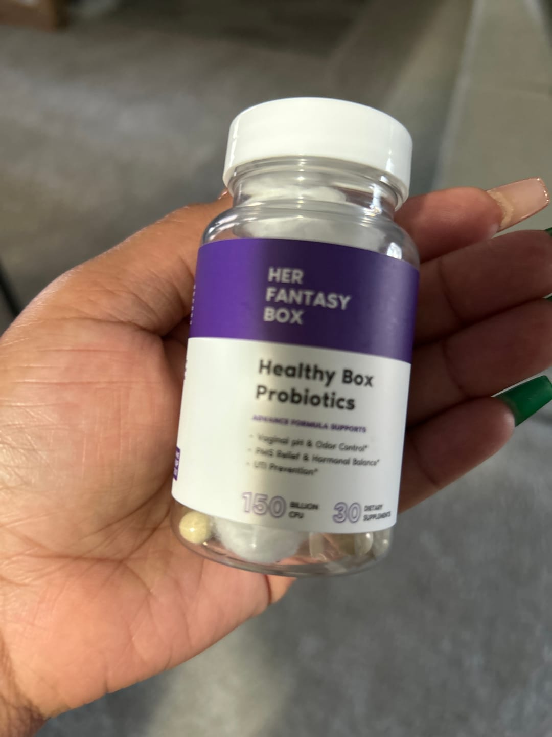 Customer photo review of Healthy Box Probiotics for pH, Odor, Pms Relief & Uti Prevention