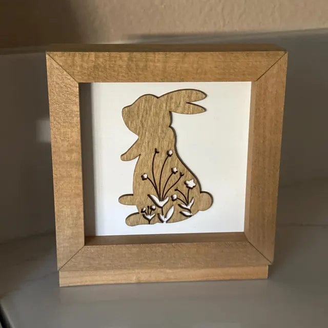 Customer photo review of Floral Bunny Framed Easter Wooden Sign
