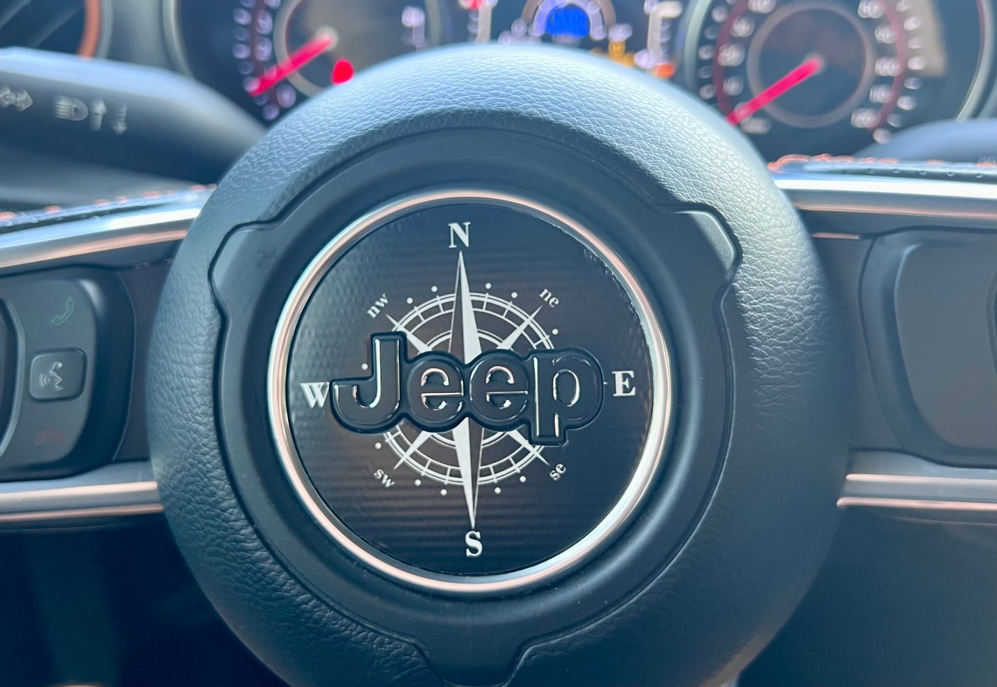 Customer photo review of Compass Steering Wheel Decal for Jeep