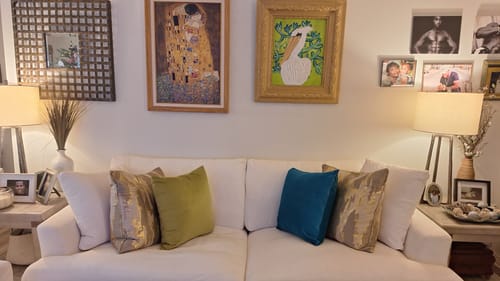 Customer photo review of Chartreuse Solid Pillow Cover