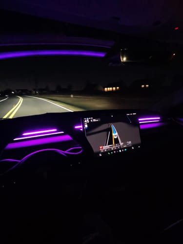 Customer photo review of 2024 New Dashboard Strip Lights for Tesla Model 3/Y, Remote RGB Interior Car Lights