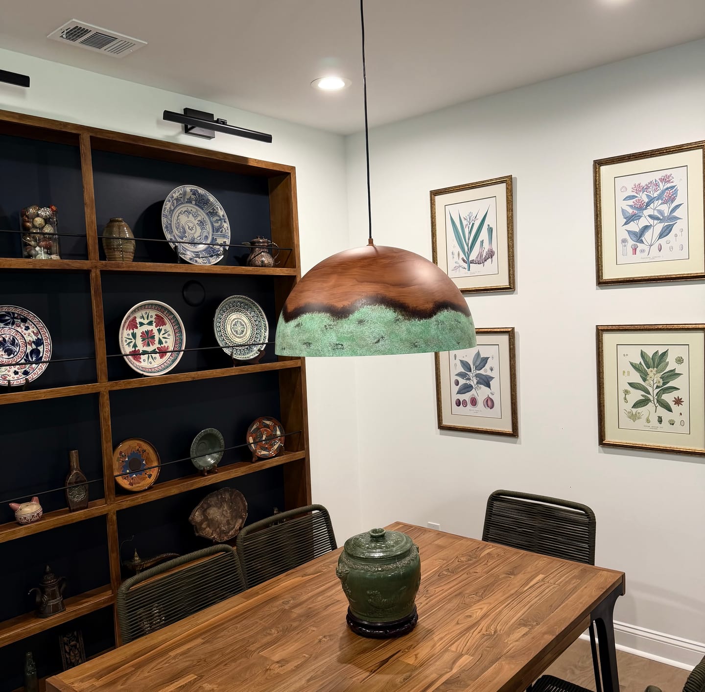Customer photo review of Oversized Industrial Copper Patina Metal Dome Pendant Light