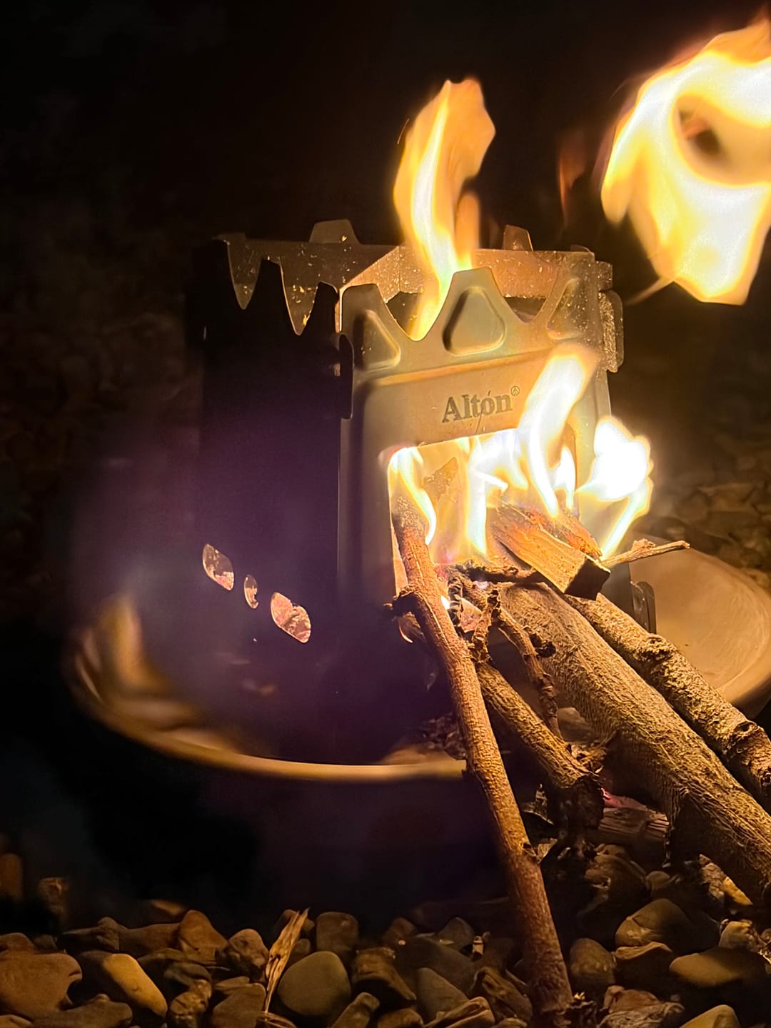 Customer photo review of Titanium Flatpack Twig Stove
