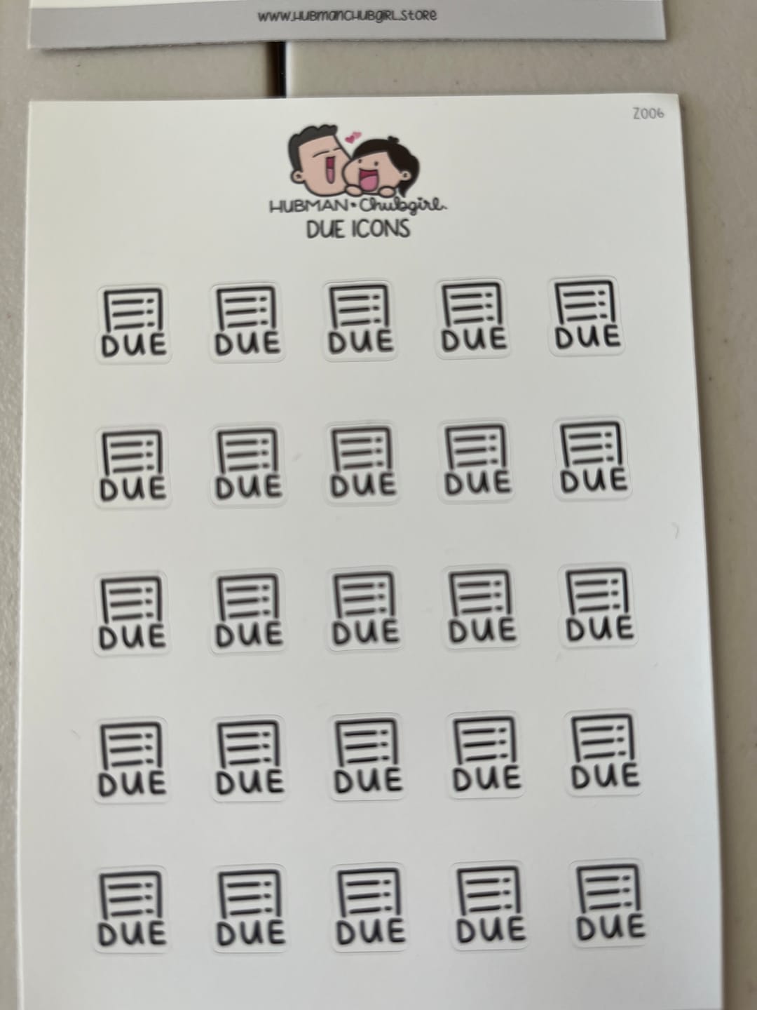Customer photo review of Due Icons Planner Stickers