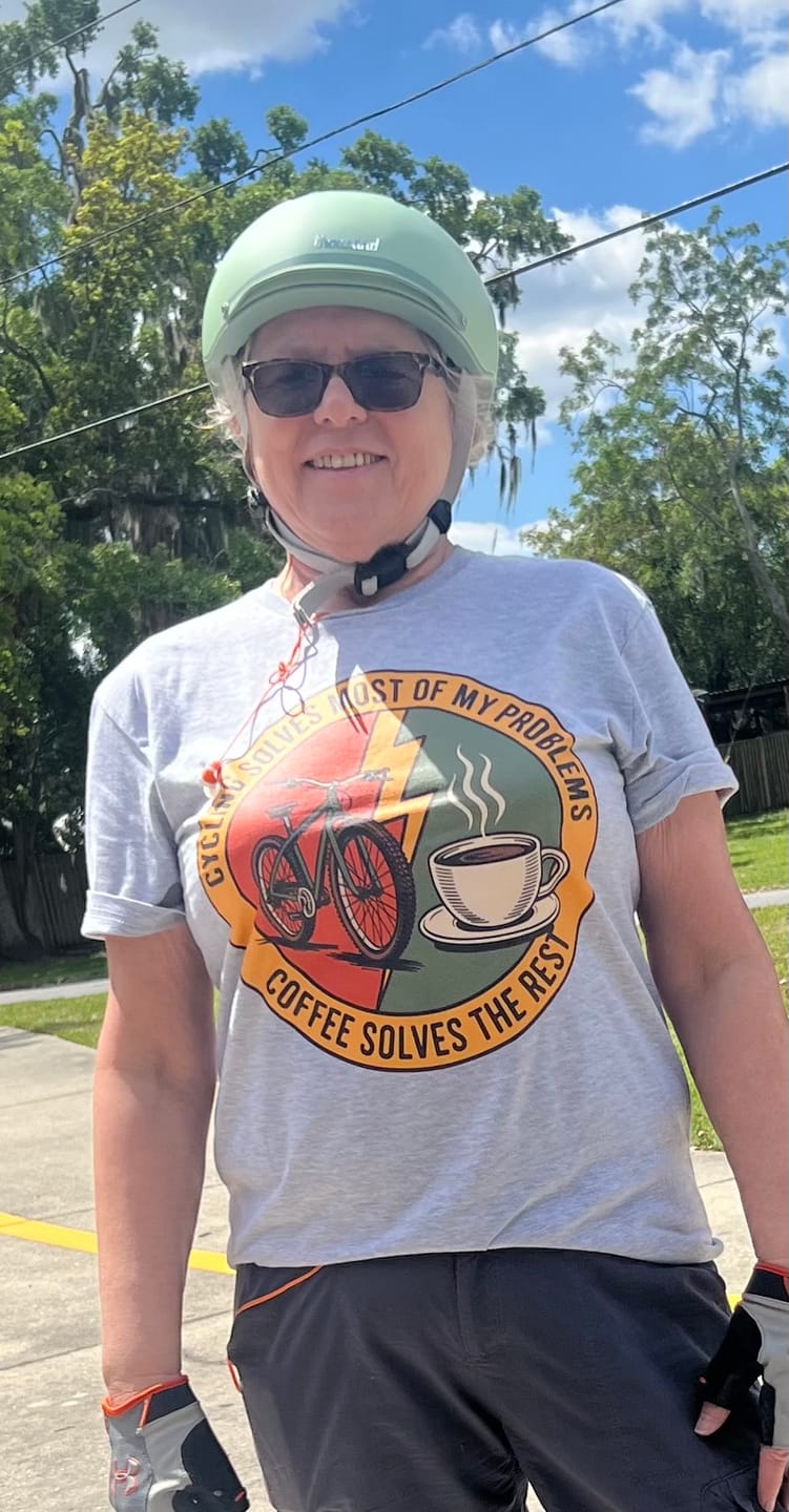 Customer photo review of Cycling and Coffee T-Shirt