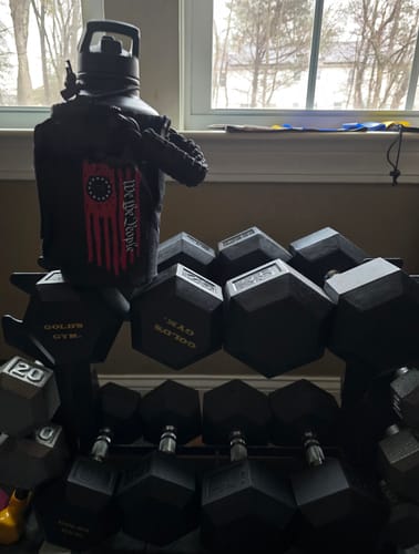 Customer photo review of 64oz Battle Bottle Sleeves