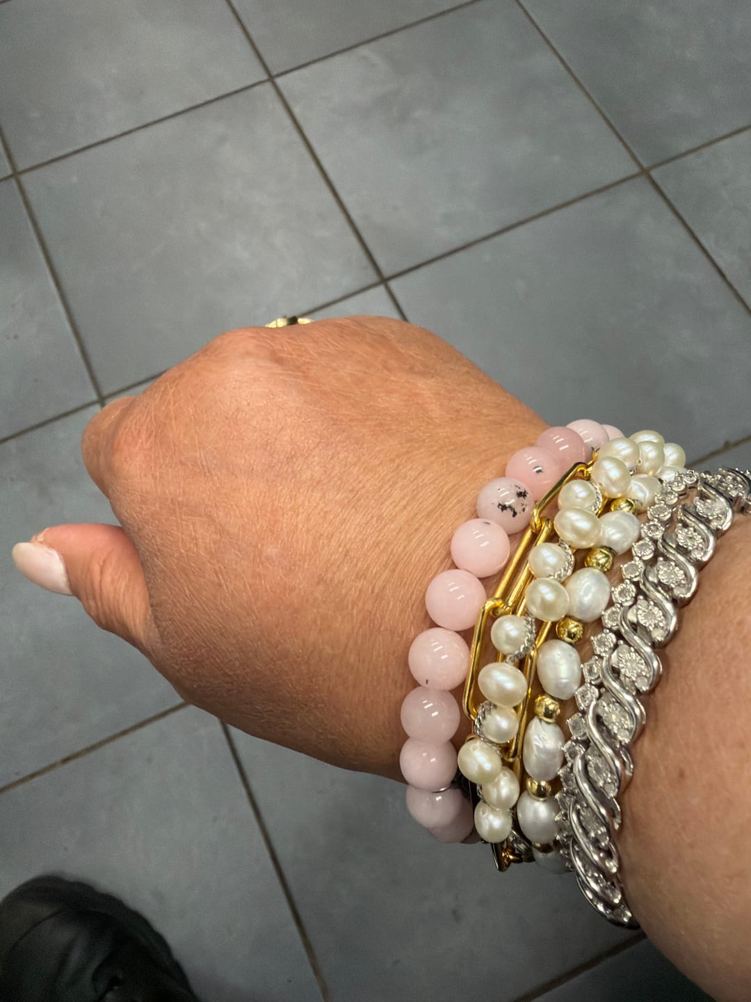 Customer photo review of Cherry Blossom Jasper Bracelet