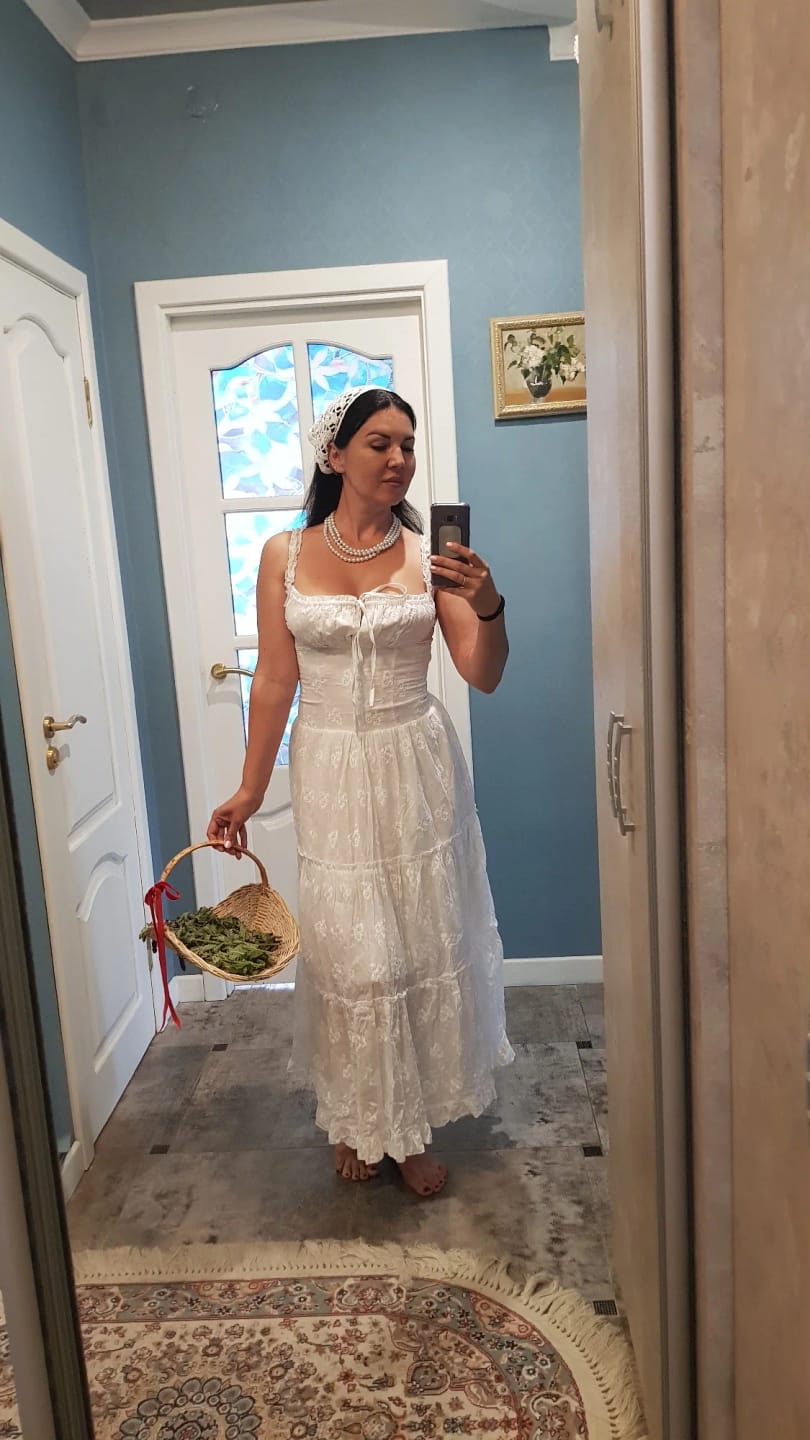 Customer photo review of Carly Ruffle Trim Tiered Maxi Dress