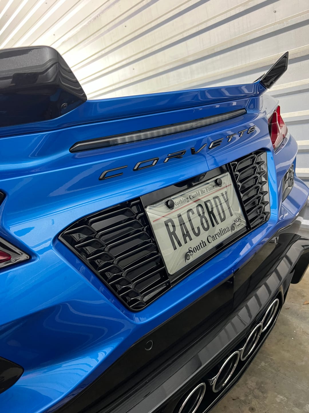 Customer photo review of Corvette C8 Z06 License Plate Backing