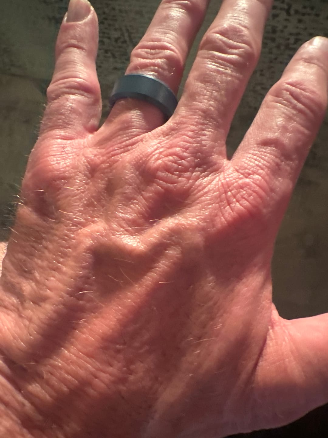 Customer photo review of Men's Tactical Silicone Rings, 9mm Wide 2.5mm Thick Rubber Wedding Bands for Him, Breathable Working Man's Performance Ring