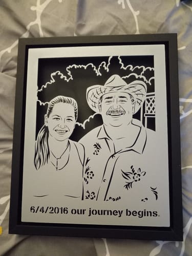 Customer photo review of Wedding Anniversary Metal Portrait