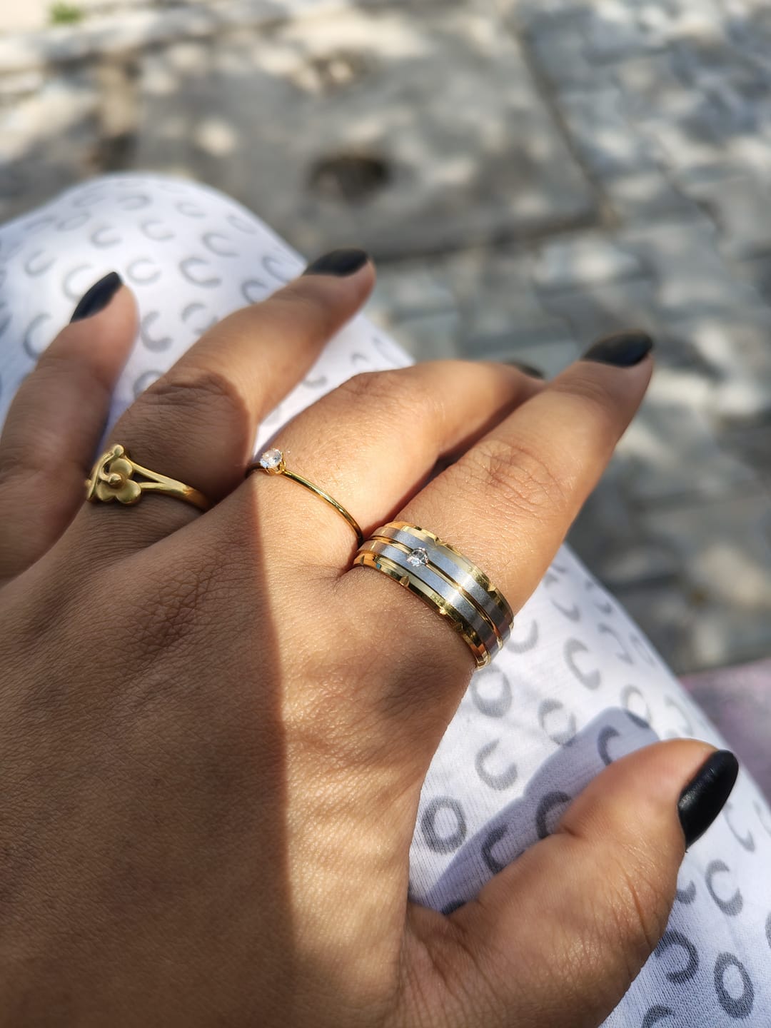Customer photo review of Splendid Gold Silver Band Ring