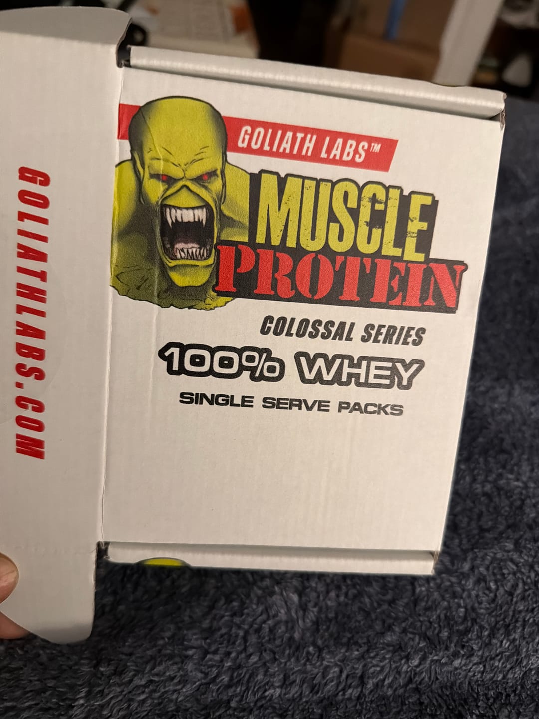 Customer photo review of Whey Protein Powder Travel Single Serving