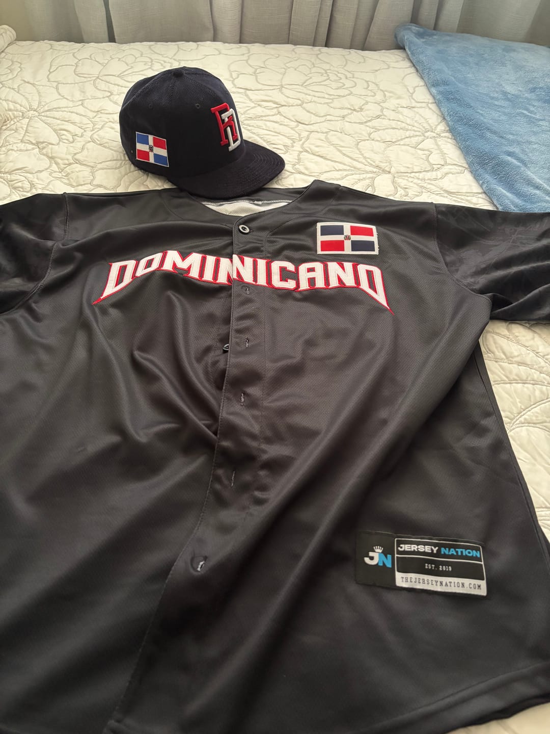 Customer photo review of Dominican Republic Heritage Custom Baseball Jersey