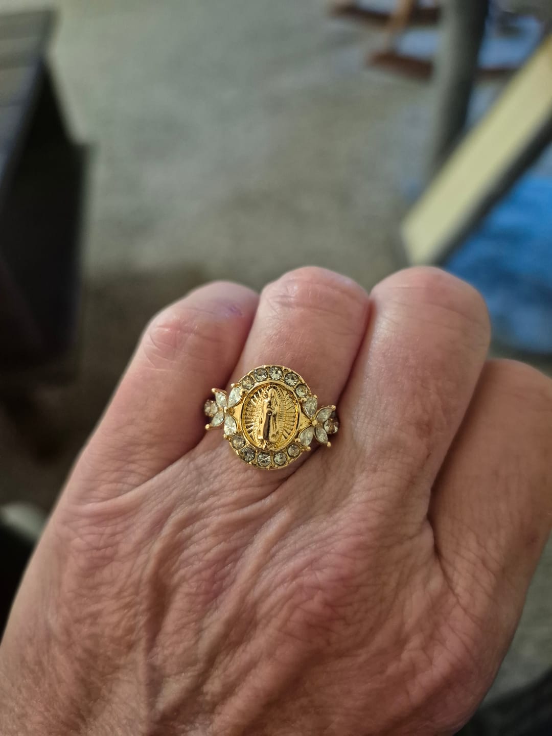 Customer photo review of FREE Today: Elegant Virgin Mary Emblem Ring: Sacred Detail for Daily Devotion