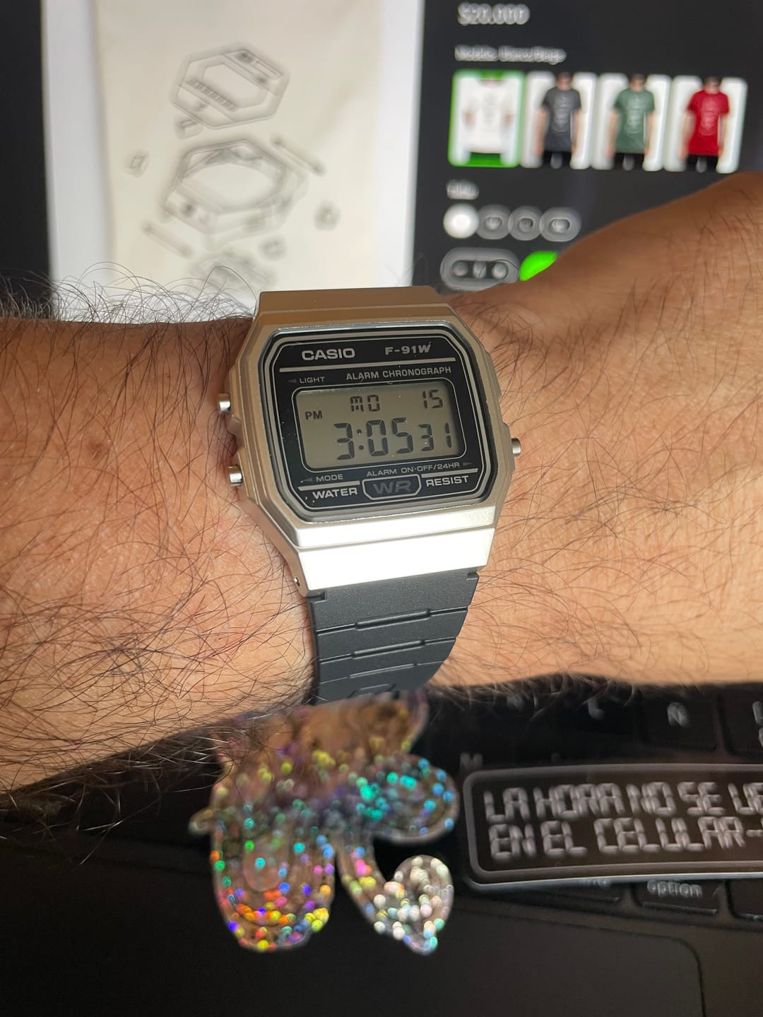 Customer photo review of Reloj Casio Vintage F-91WM-7ADF Plateado/Negro