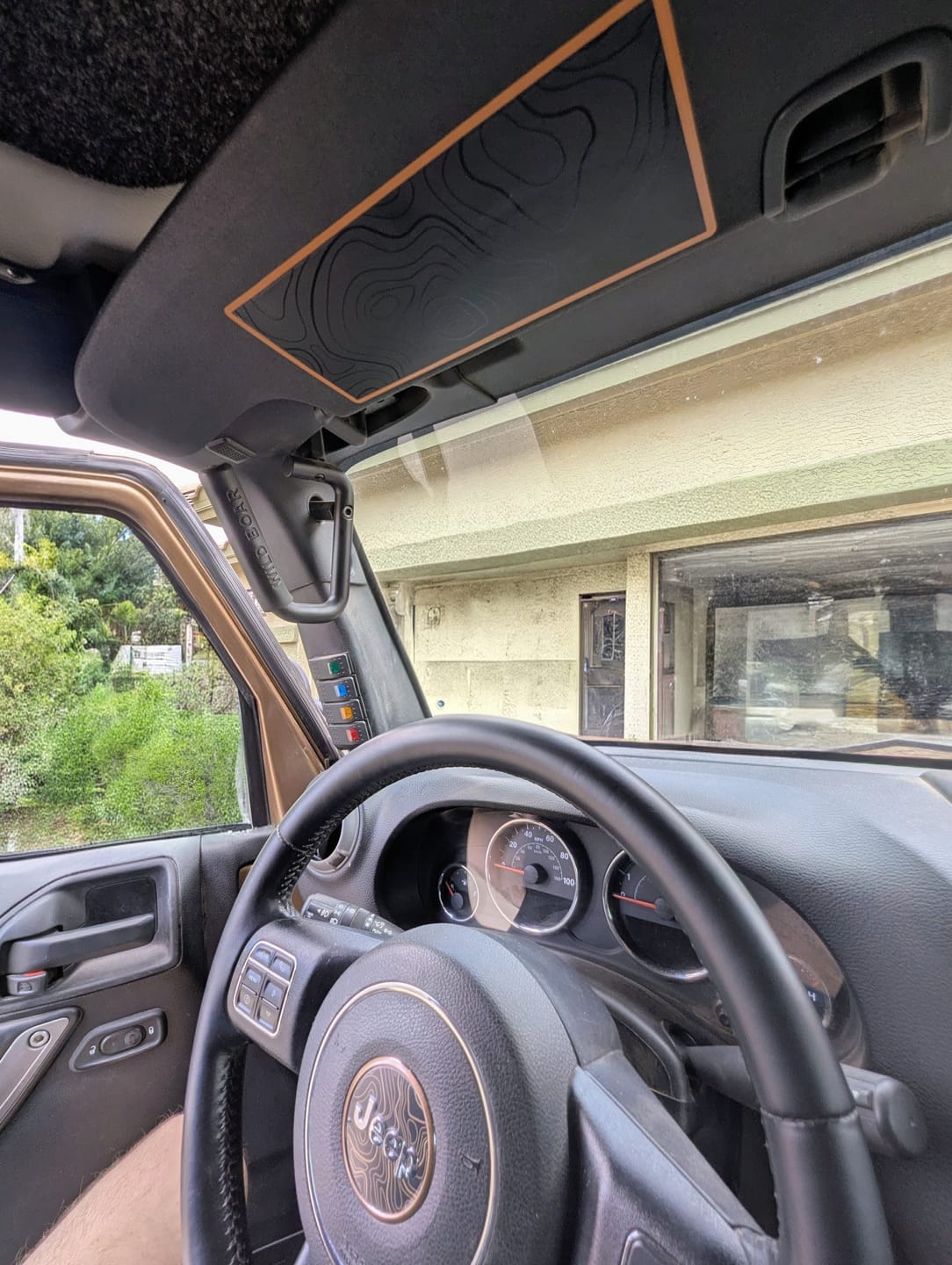 Customer photo review of Sun Visor Decal Set – Covers OEM Warning Labels | Driver + Passenger Pair