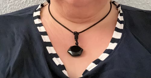 Customer photo review of Obsidian Halskette - Schutz Talisman