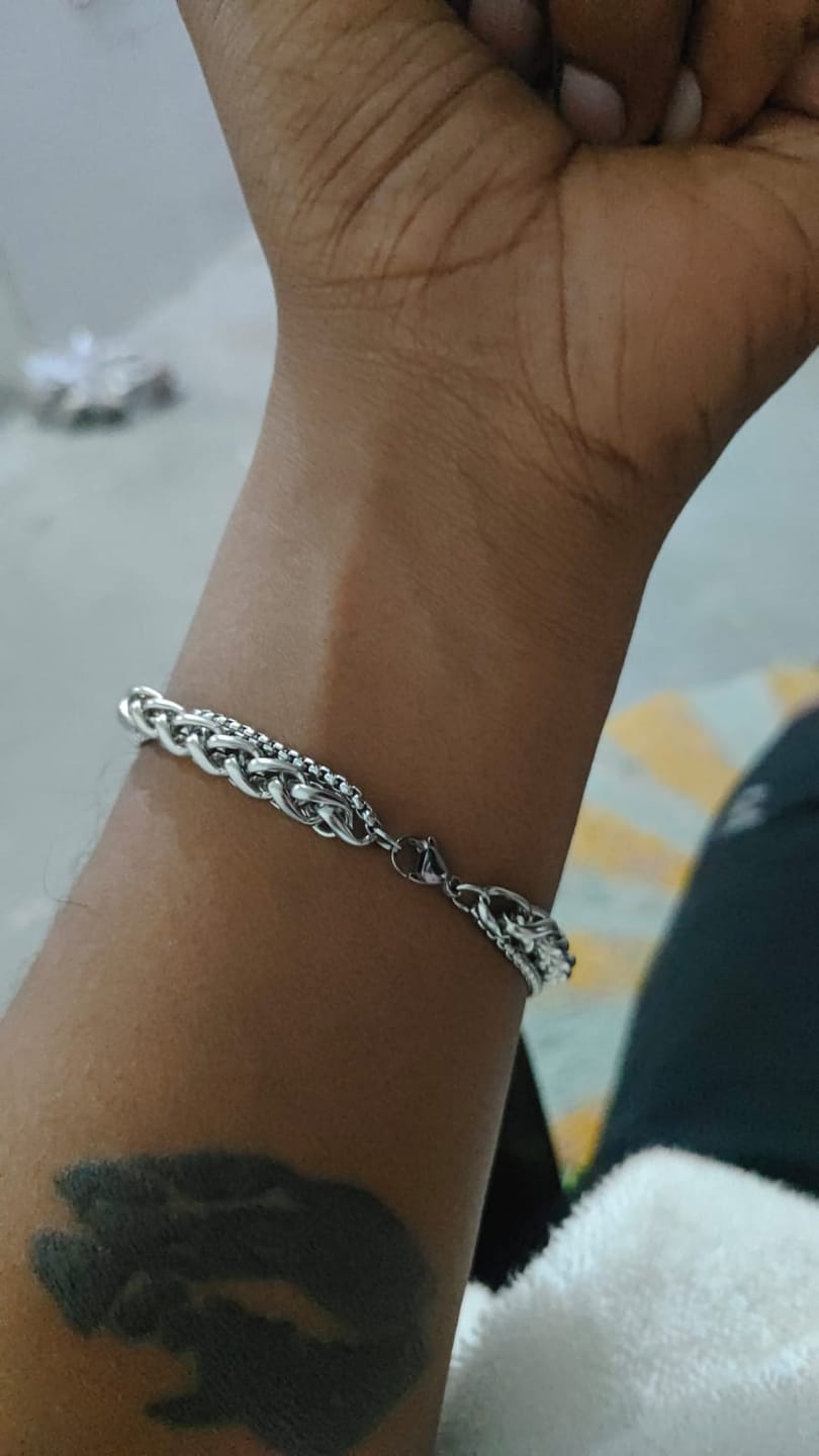 Customer photo review of Layered Silver Bracelet