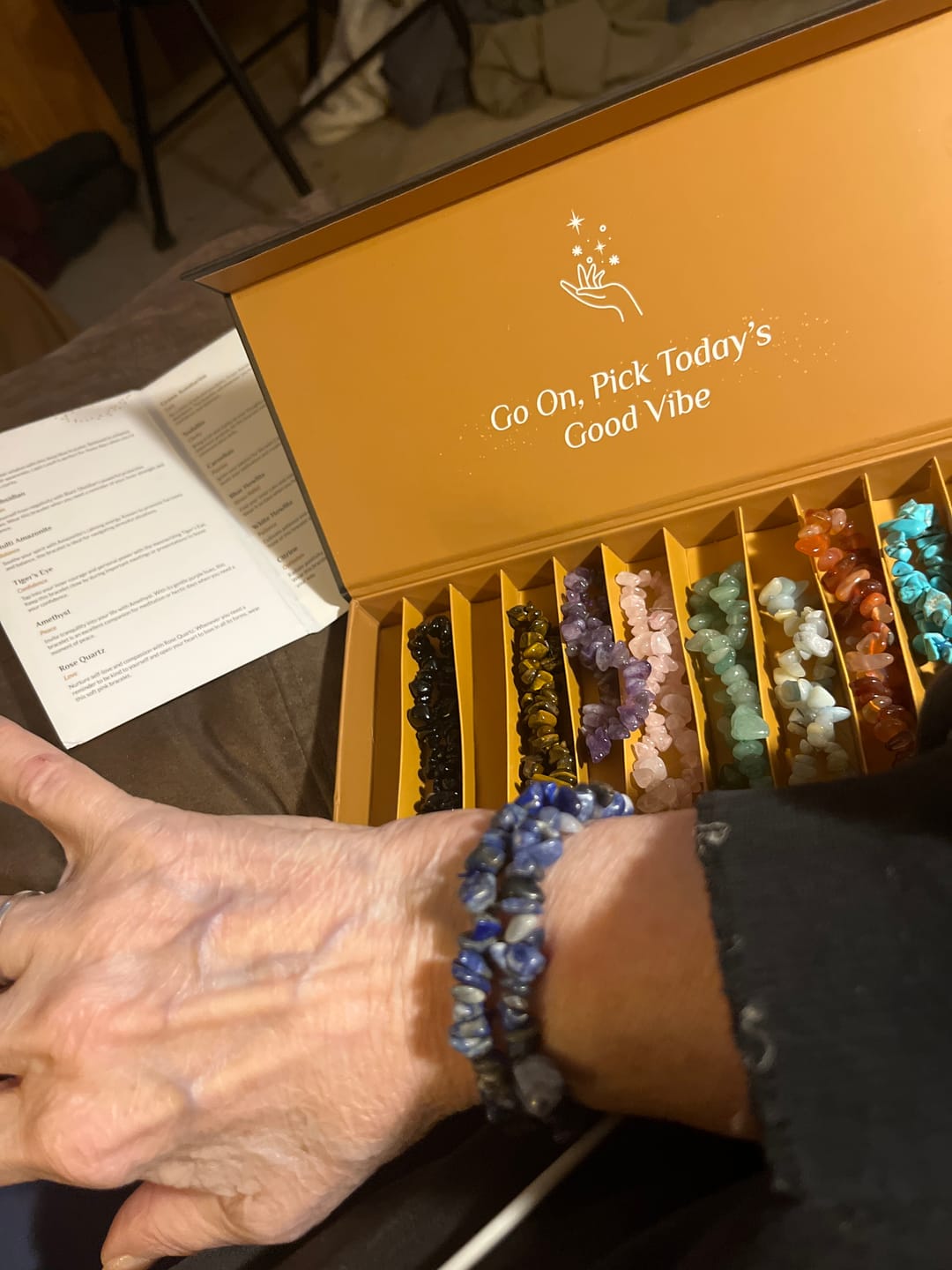 Customer photo review of 12 Natural Crystal Bracelets in a Box