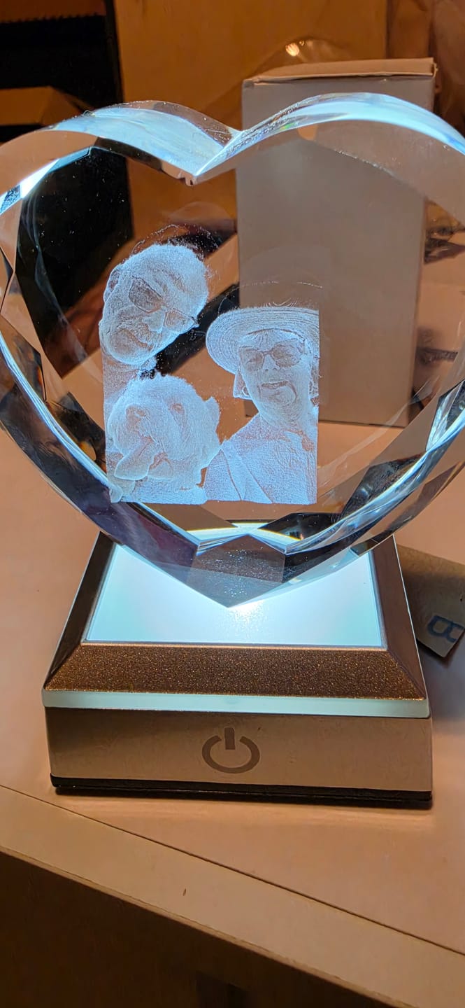 Customer photo review of Cloudray Blank Crystal Blocks for Laser Marking & Engraving