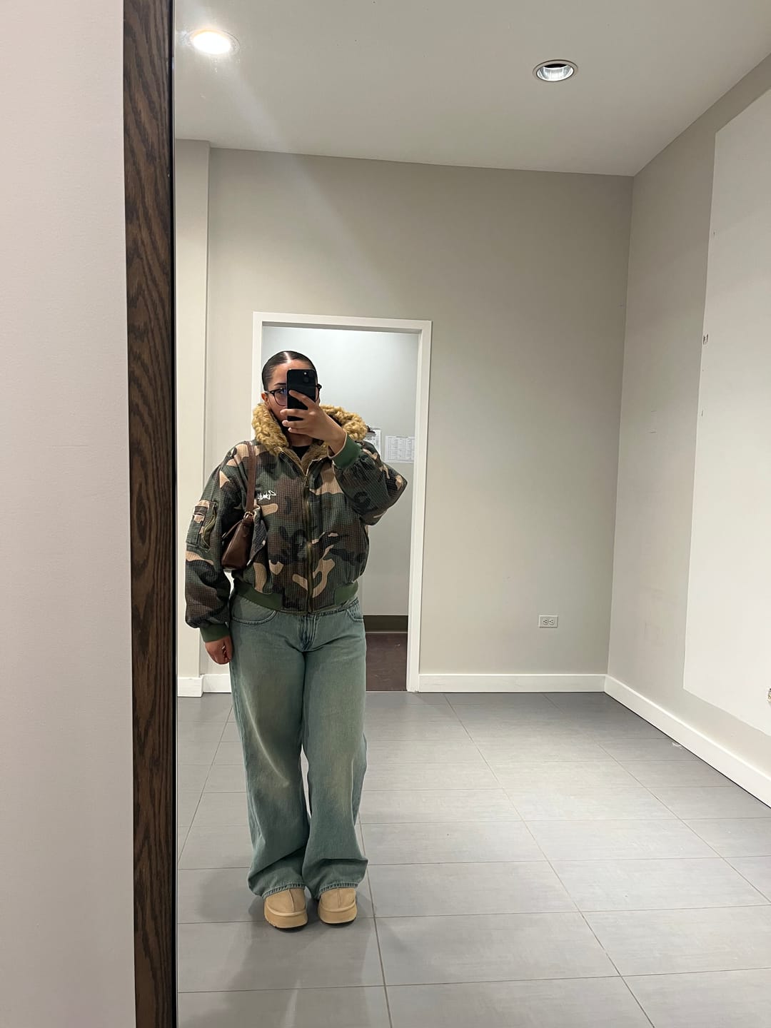 Customer photo review of Camouflage Fur Collar Reversible Cotton Jacket - 2499