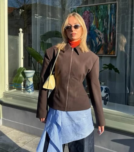 Customer photo review of Hazeline Zip-Up Cinched Waist Jacket