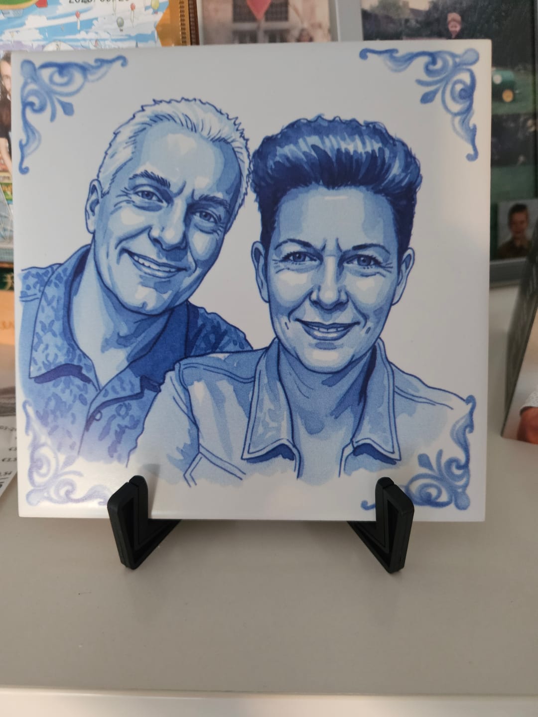 Customer photo review of Delfts Blauw tegeltje bedrukken met jouw foto