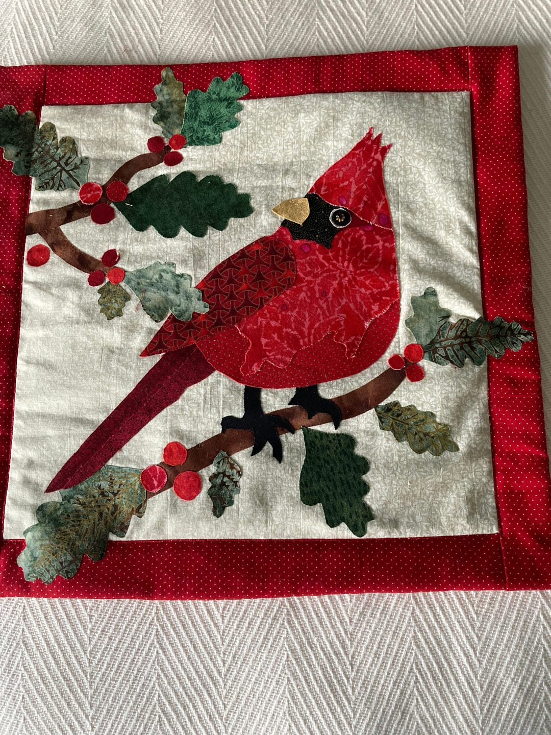 Customer photo review of Winter Cardinal Downloadable Pattern