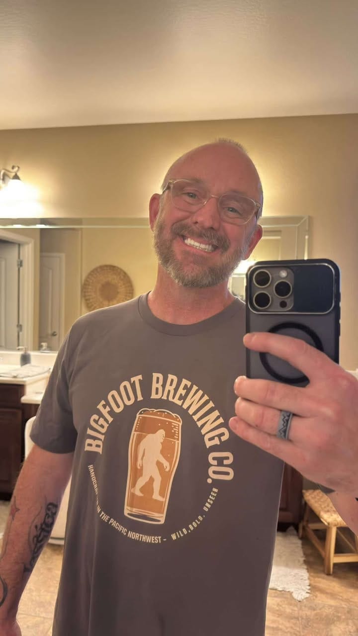 Customer photo review of Bigfoot Brewing Co. T-Shirt – Pacific Northwest Beer Lover Cryptid Tee