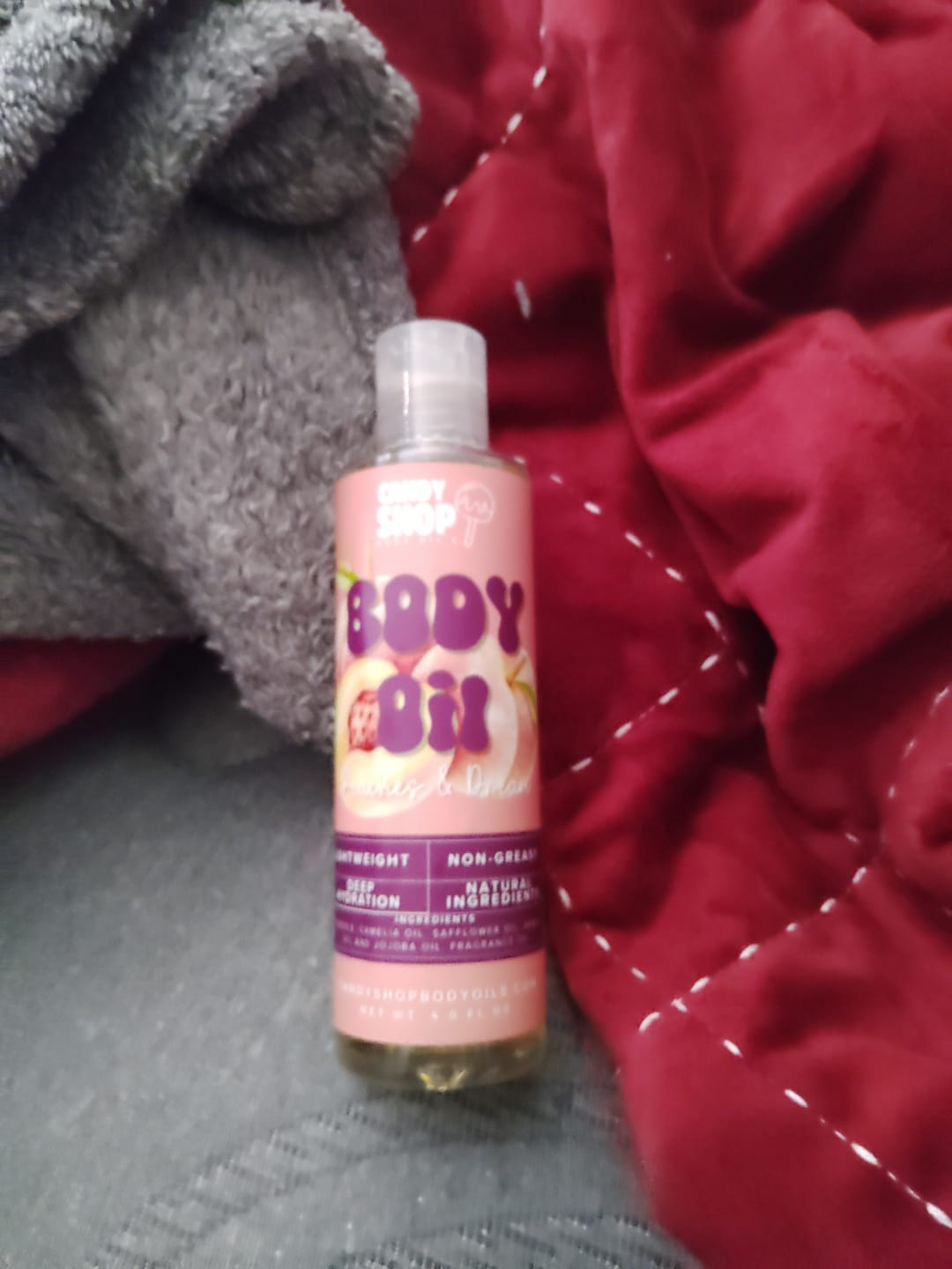 Customer photo review of Peaches & Dream Body Oil