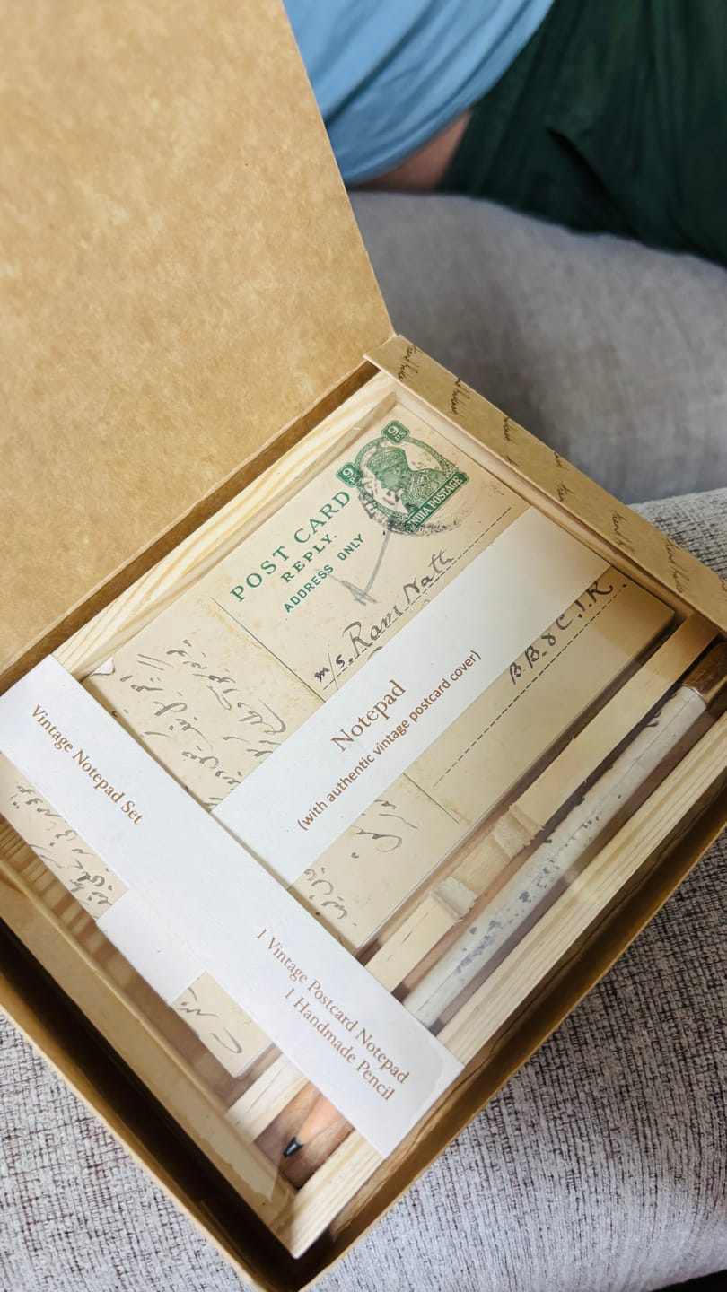 Customer photo review of Vintage Notepad & Pencil Set