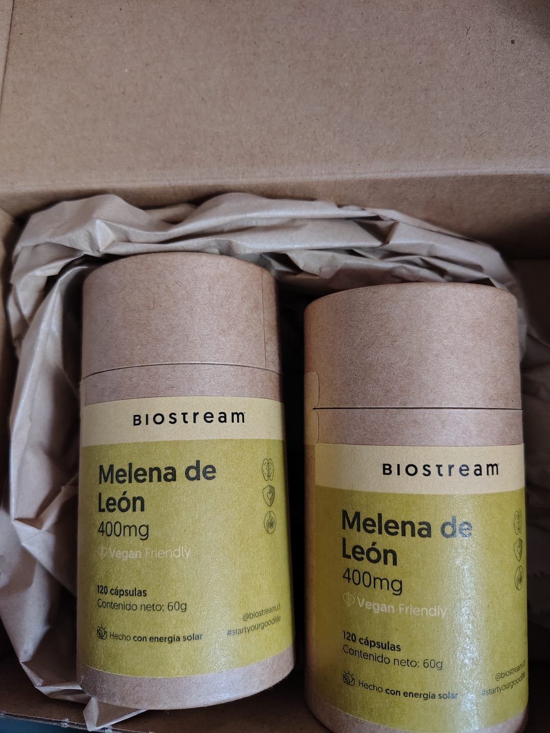 Customer photo review of Hongo Melena de León 400mg 120 Cápsulas Vegano