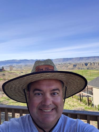 Customer photo review of Custom Straw Hats Leather Patches