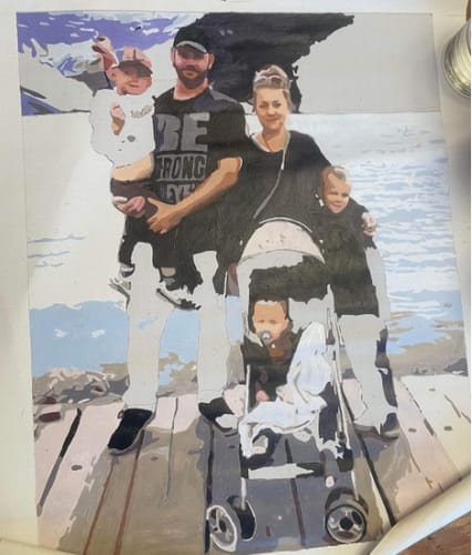 Customer photo review of Custom Paint By Numbers - Personalized Portraits Art