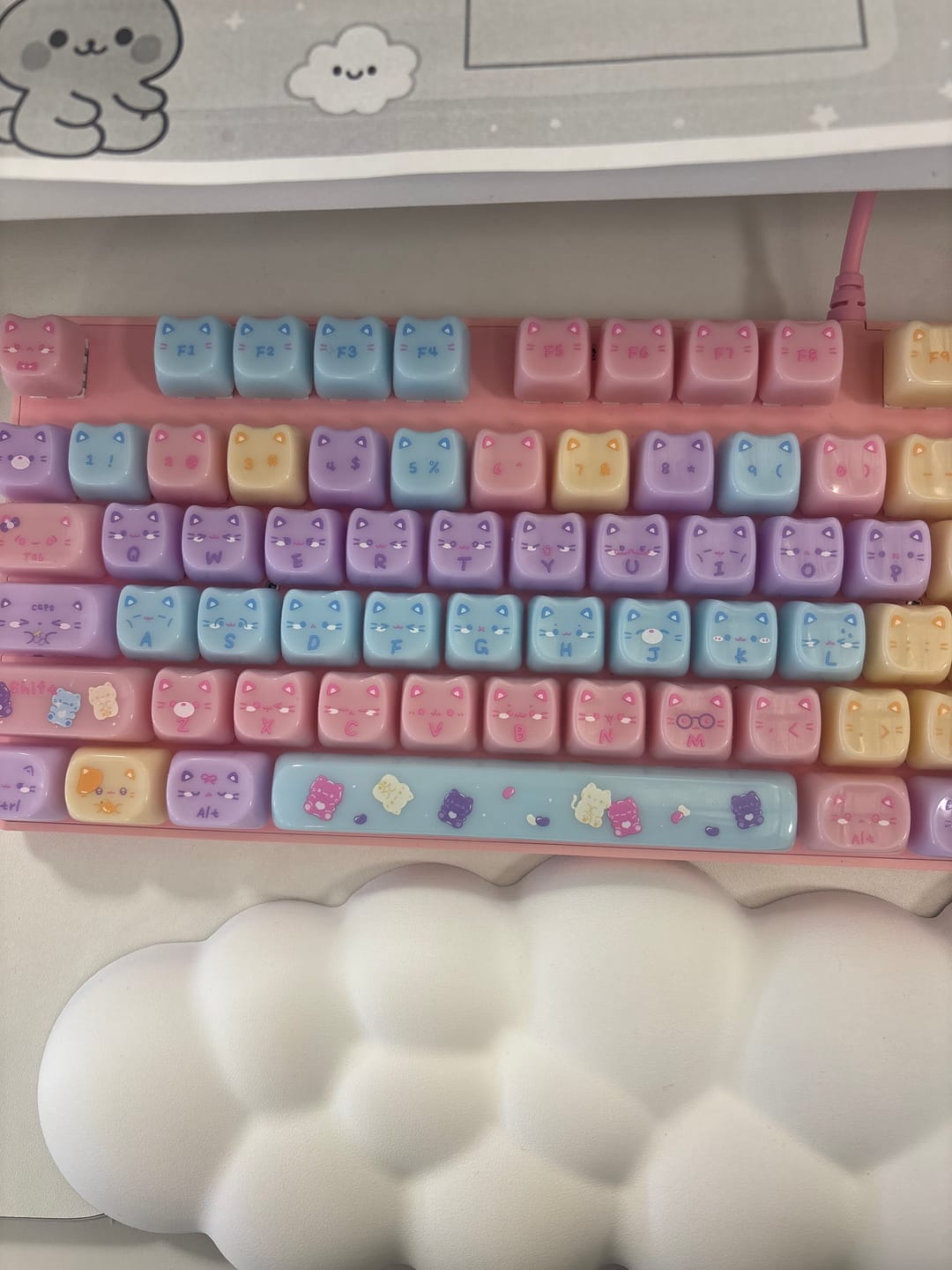 Customer photo review of KiiBOOM Meow Pudding PC Keycap Set