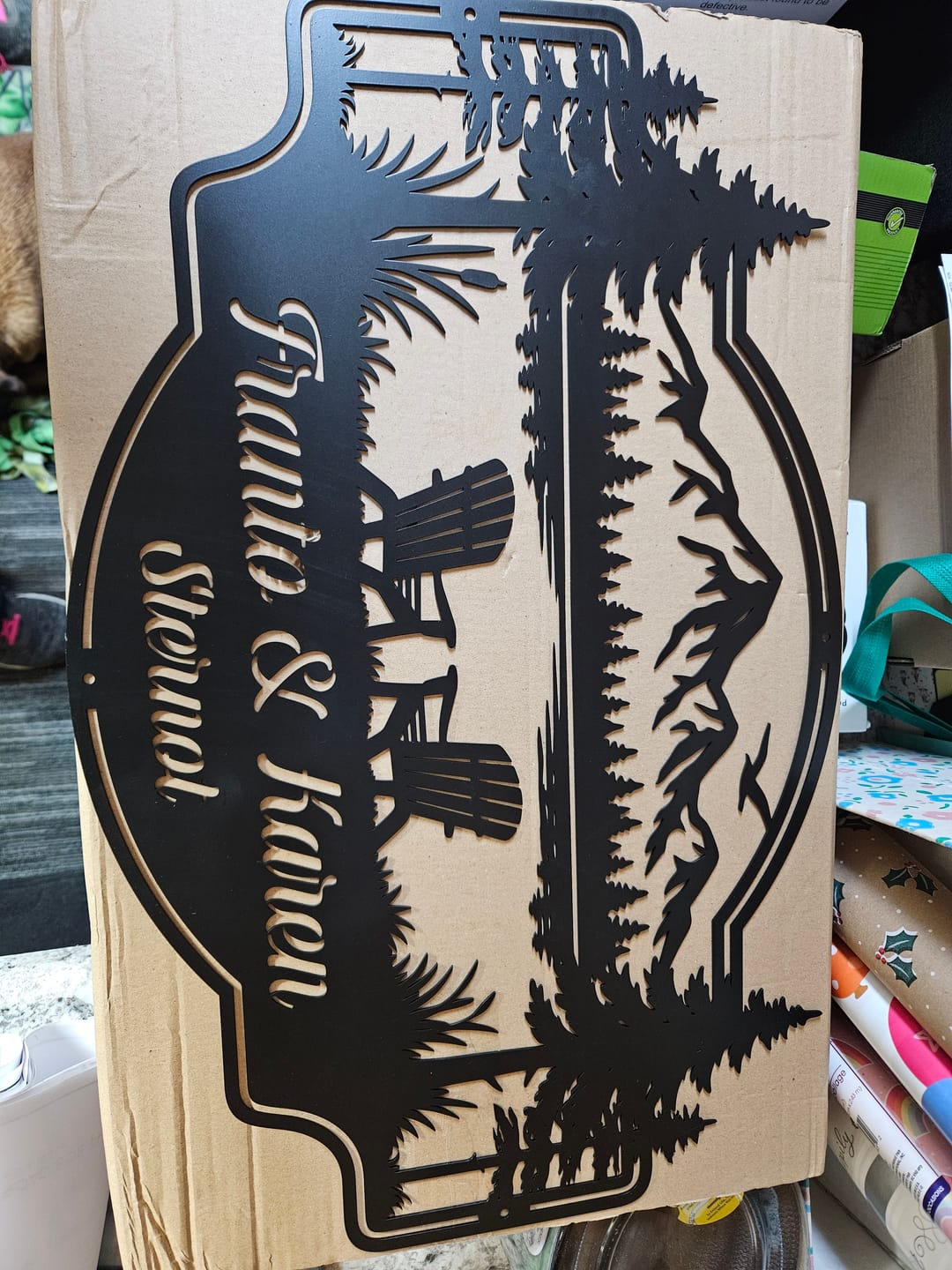 Customer photo review of Adirondack Serenity Metal Sign