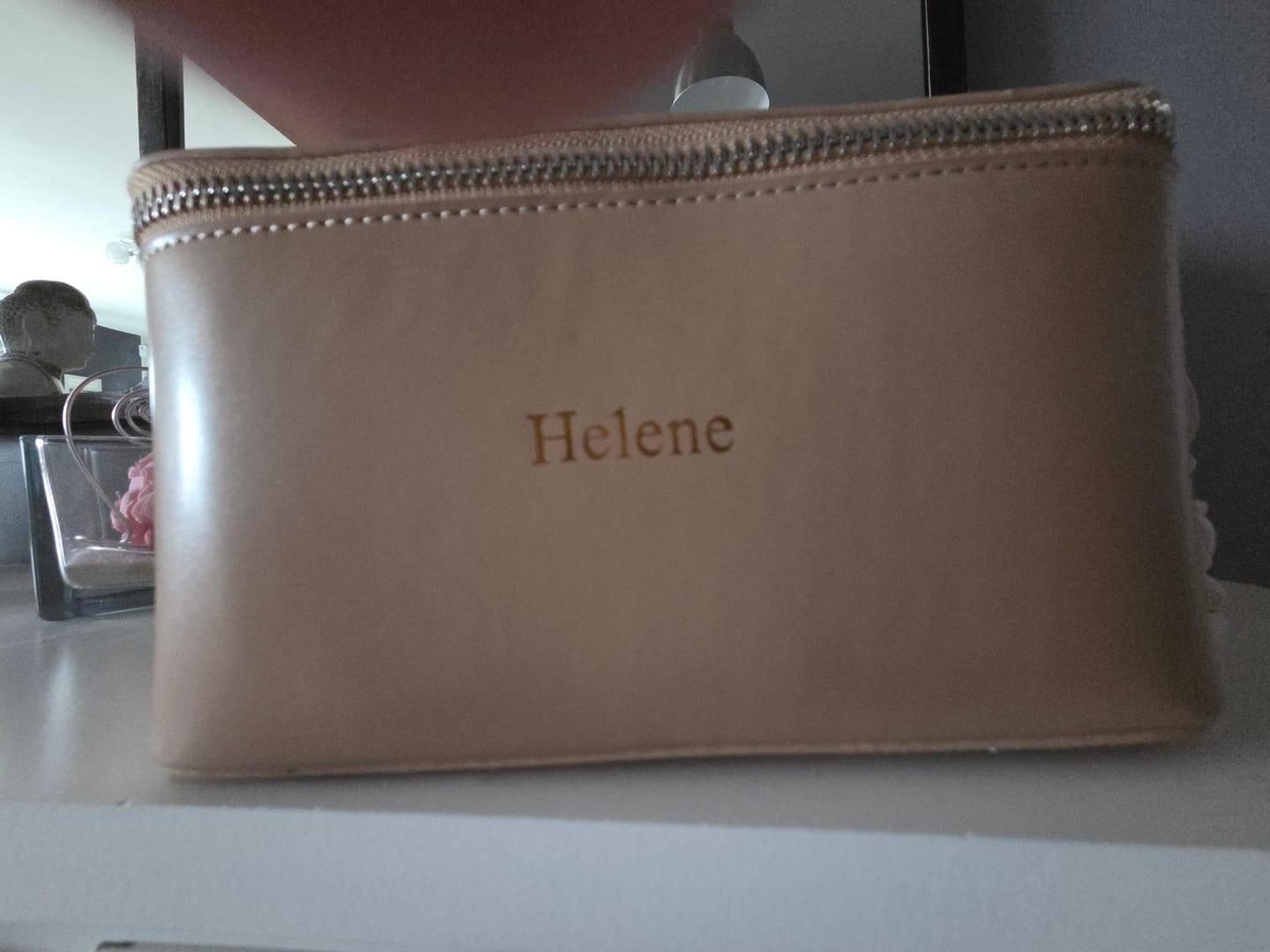 Customer photo review of Trousse de Toilette Cuir Personnalisable