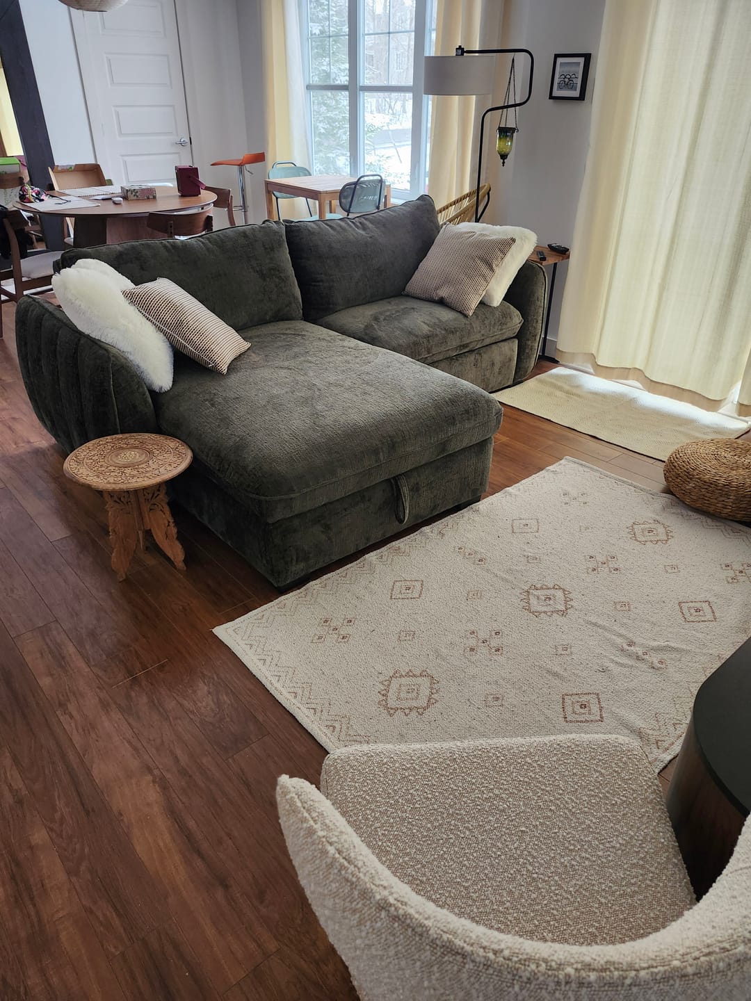 Customer photo review of LÉANDRE – Sofa lit 94" vert forêt