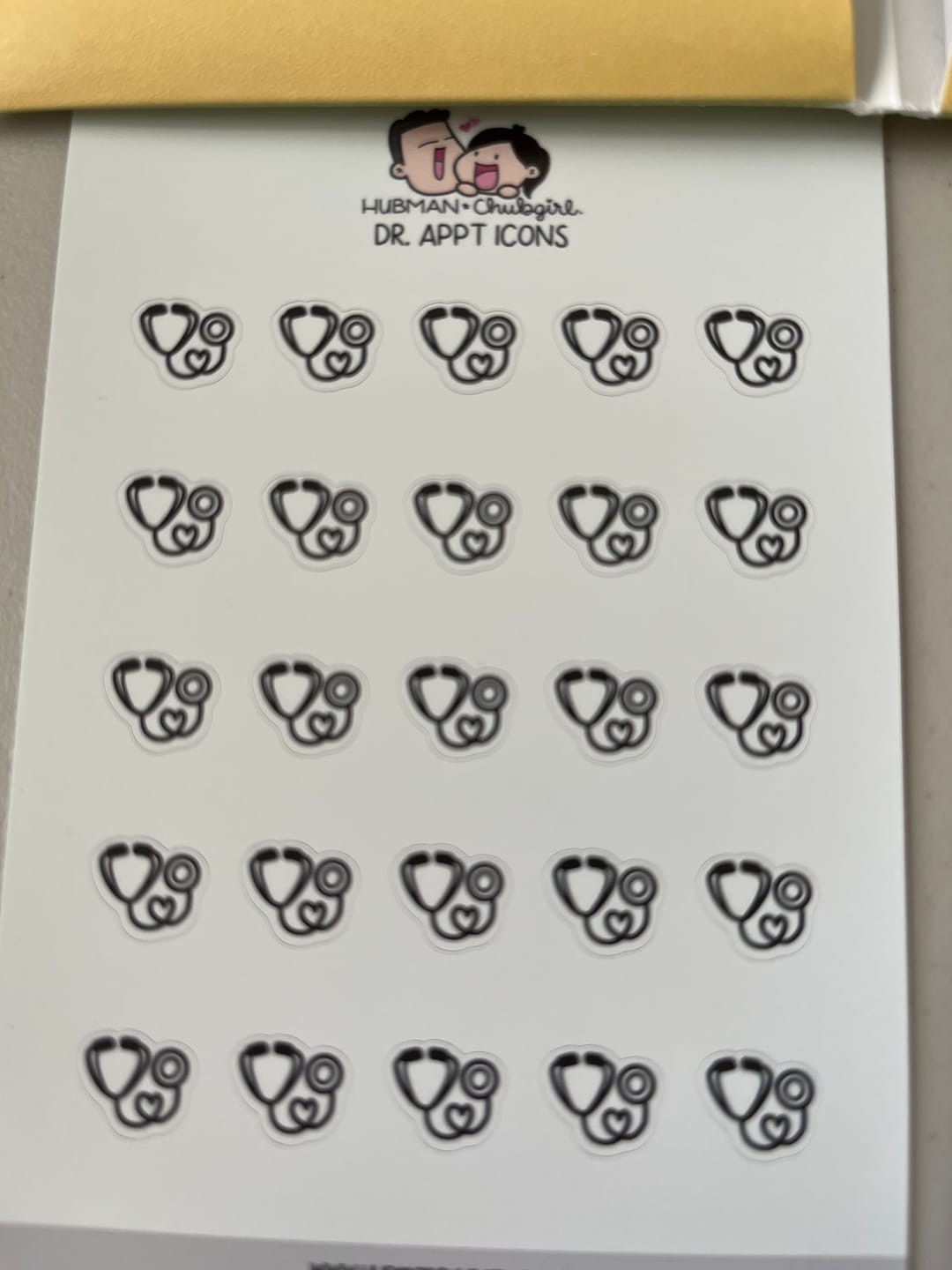 Customer photo review of Dr. Appointment Icons Planner Stickers